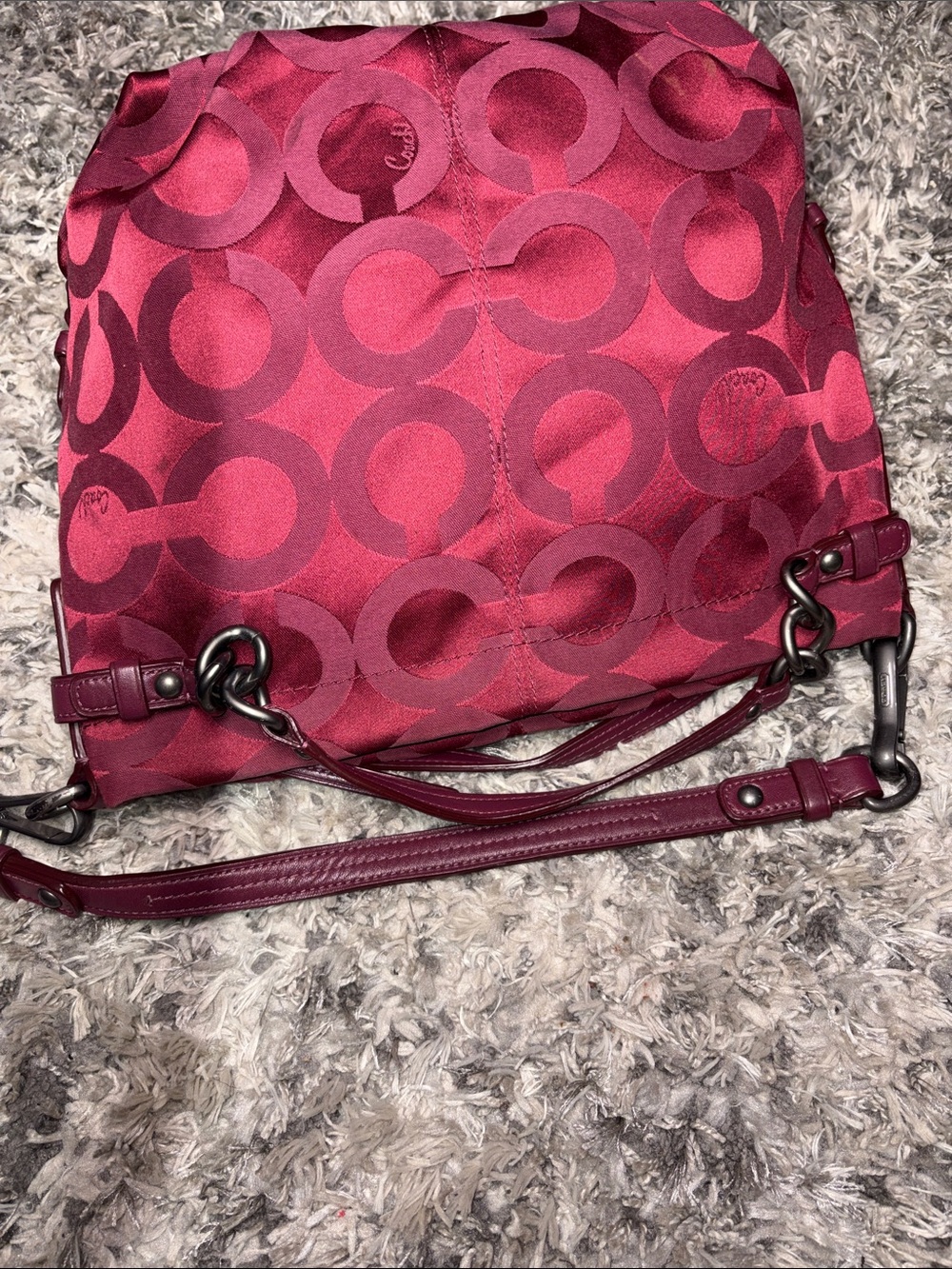 COACH 14147 Brooke Maroon Red Hobo BAG Purse - Picture 8 of 11